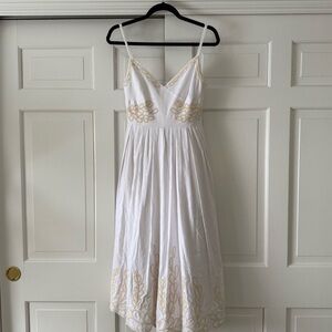 Elegant White and Gold Mini Dress